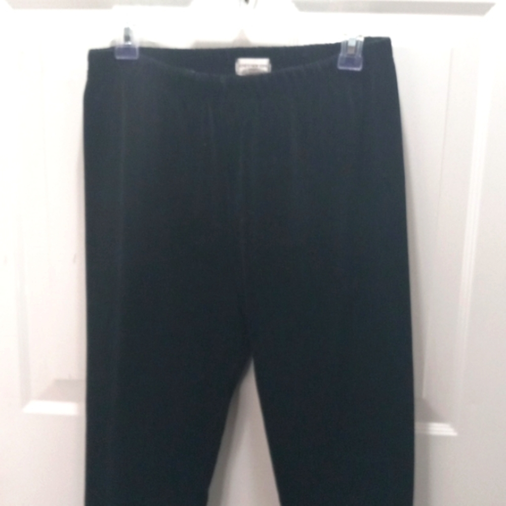 Jones NY Black Ribbed Velvet Legging Pant Sz L